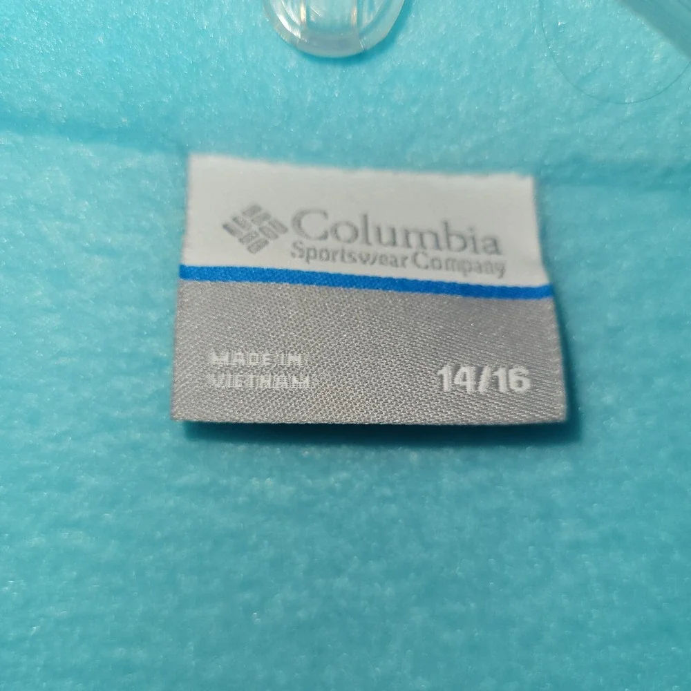 Columbia Benton Springs Fleece‎ Jacket Girls 14/16 Blue Full Zip Hiking WG6376